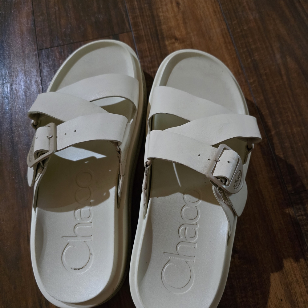 Chaco Cream Sandals with Adjustable Straps